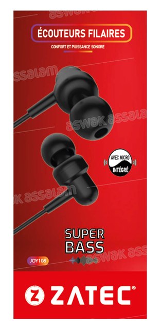 ECOUTEURS FILAIRES INTRA-AURICULAIRES JOY108 ZATEC
