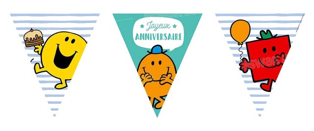 BANNIERE FANION ANNIVERSAIRE POUR GARCON COLLECTION MONSIEUR MADAME