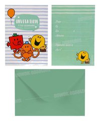 INVITATION ET ENVELOPPE ANNIVERSAIRE 6 UNITES POUR GARCON COLLECTION MONSIEUR MADAME