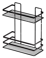 ETAGERE SALLE DE BAIN NOIRE EN METAL 2 NIVEAUX