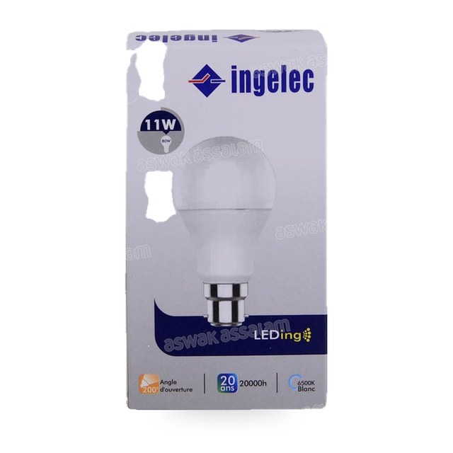 LAMPE LED B22 A60 11W LUMIERE BLANCHE INGELEC