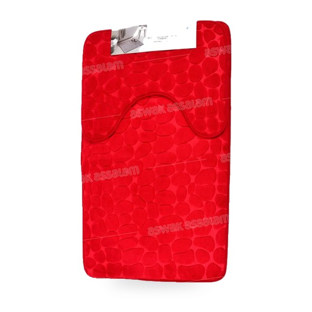 SET DE 2 TAPIS DE BAIN ROUGES 60*40CM + 60*90CM