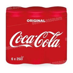 COCA-COLA CANNETTE SLIM PACK 6*25CL