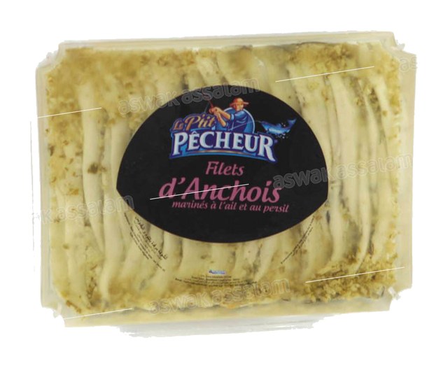 FILETS D’ANCHOIS MARINES A L’AIL ET AU PERSIL 180G LE P’TIT PECHEUR