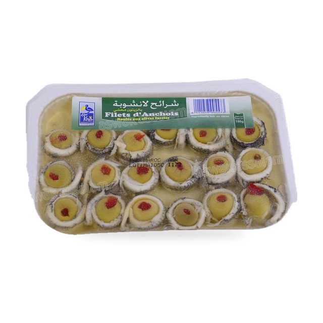 FILETS D’ANCHOIS ROULES AUX OLIVES FARCIES 180G KING GENERATION