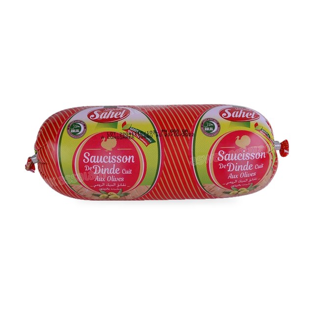 SAUCISSON DE DINDE AUX OLIVES 600G SAHEL