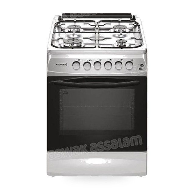 CUISINIERE 4 FEUX 50x60CM INOX DOUBLE GAZ CK5060-DGL-IN KROHLER