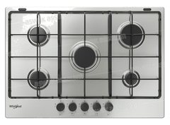 Plaque de Cuisson a Gaz 5 Feux 75cm Inox Tgm 750/ix Whirlpool