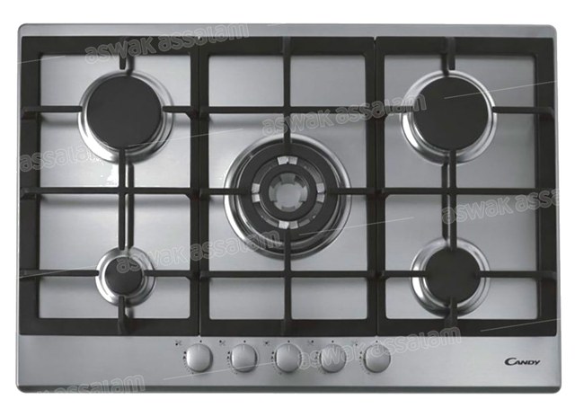 PLAQUE DE CUISSON ENCASTRABLE 5 FEUX INOX CHG74 CANDY