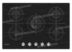 Plaque de Cuisson Encastrable en Verre 5 Feux 75cm Noir Cvg74wpb Candy