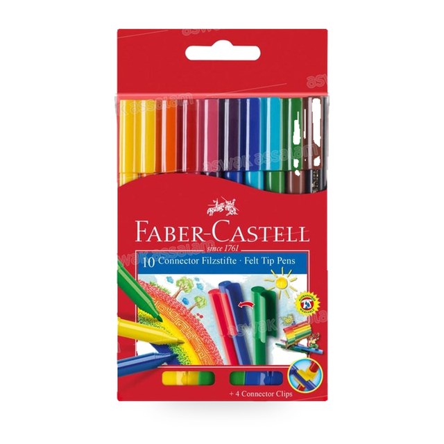 10 FEUTRES DE COULEUR CONNECTOR FABER-CASTELL