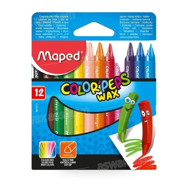 12 CRAYONS CIRE COLOR’PEPS MAPED