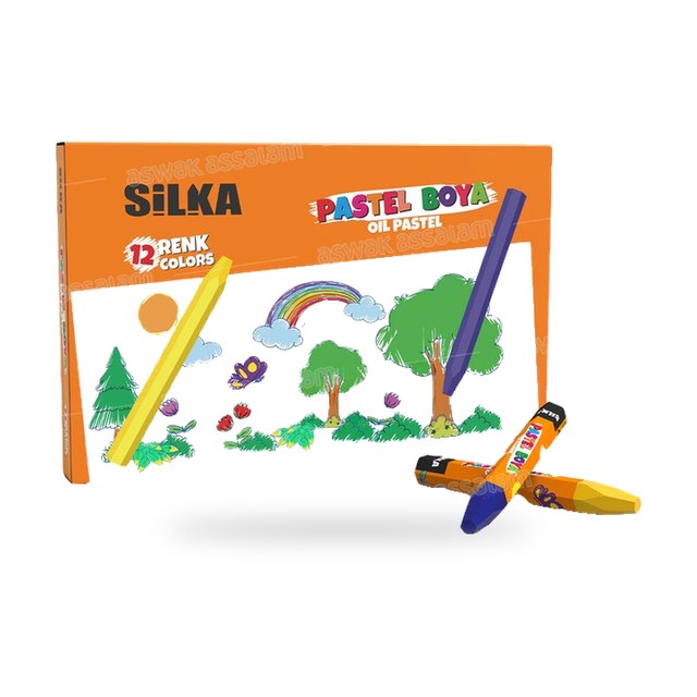 12 CRAYONS DE CIRE PASTEL SILKA