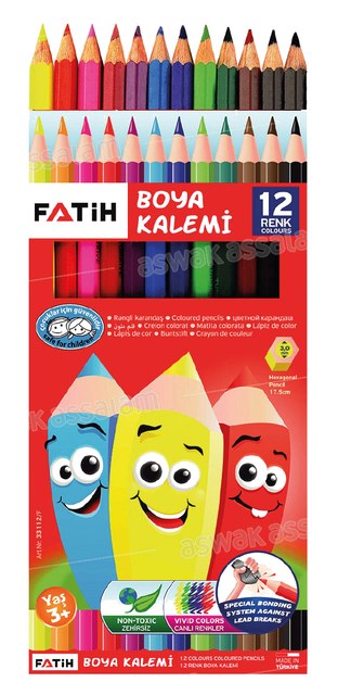 12 CRAYONS DE COULEUR FATIH