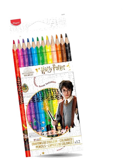 12 CRAYONS DE COULEUR HARRY POTTER MAPED