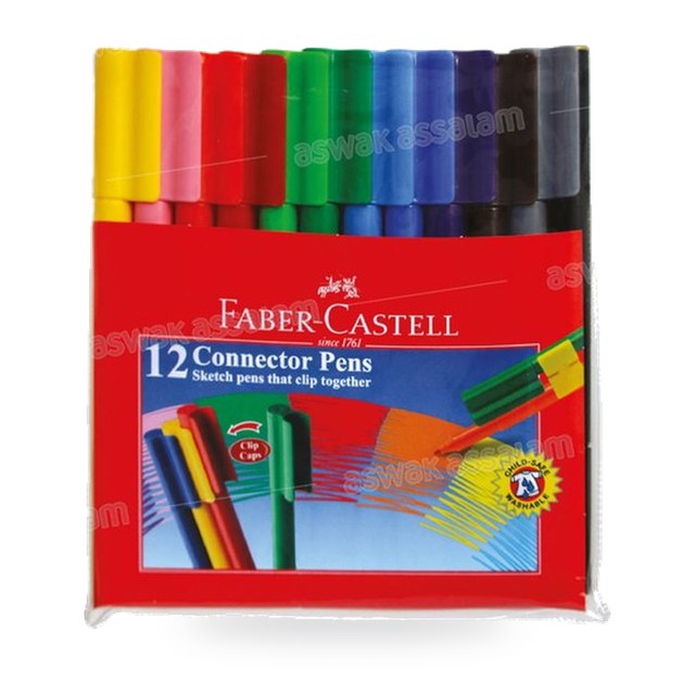 12 FEUTRES DE COULEUR CONNECTOR FABER-CASTELL