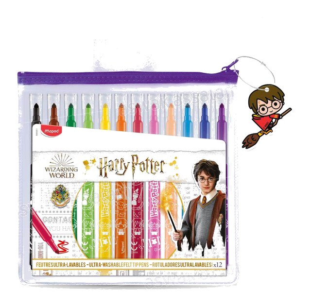 12 FEUTRES DE COULEUR LAVABLES HARRY POTTER MAPED