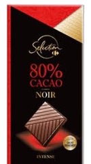 Tablette de chocolat noir 80% Carrefour 80g