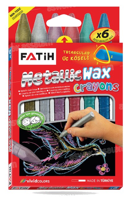 6 CRAYONS DE CIRE COULEURS METALLIQUES FATIH
