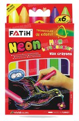 6 CRAYONS DE CIRE COULEURS NEON FATIH