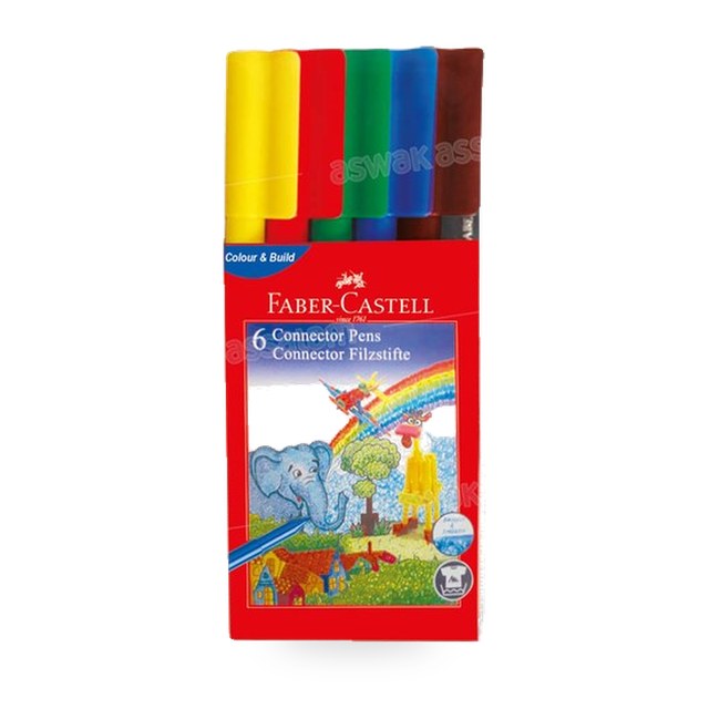 6 FEUTRES DE COULEUR CONNECTOR FABER-CASTELL