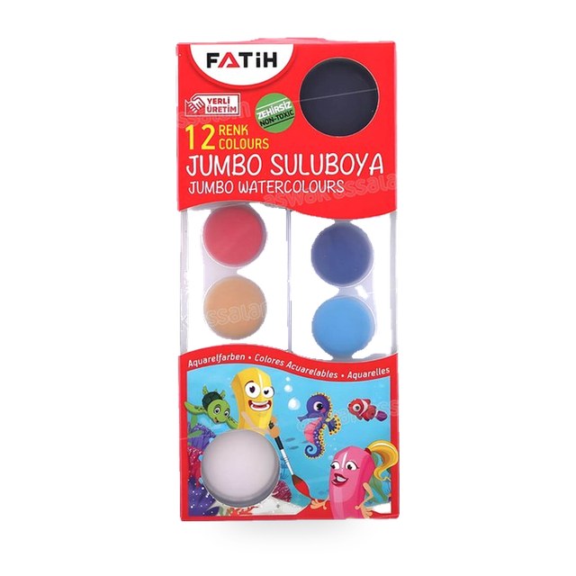 AQUARELLES 12 COULEURS JUMBO FATIH