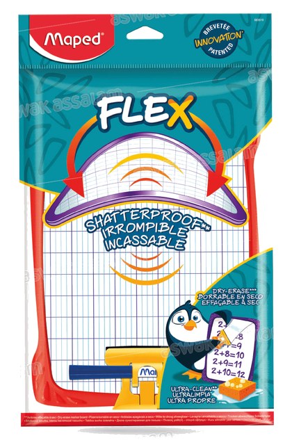 ARDOISE BLANCHE + PORTE ACCESSOIRES + BROSSE + FEUTRE EFFACABLE MAPED