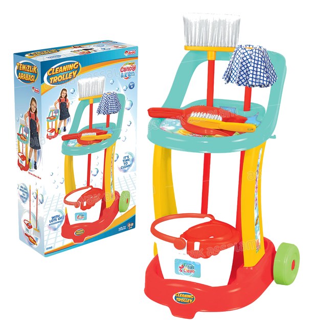 CHARIOT DE MENAGE AVEC ACCESSOIRES POUR ENFANT