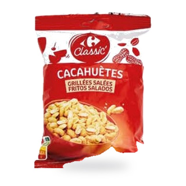 Joé Cacahuètes grillées salées Carrefour 250g