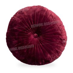 COUSSIN ROND VELOURS – BORDEAU 50CM