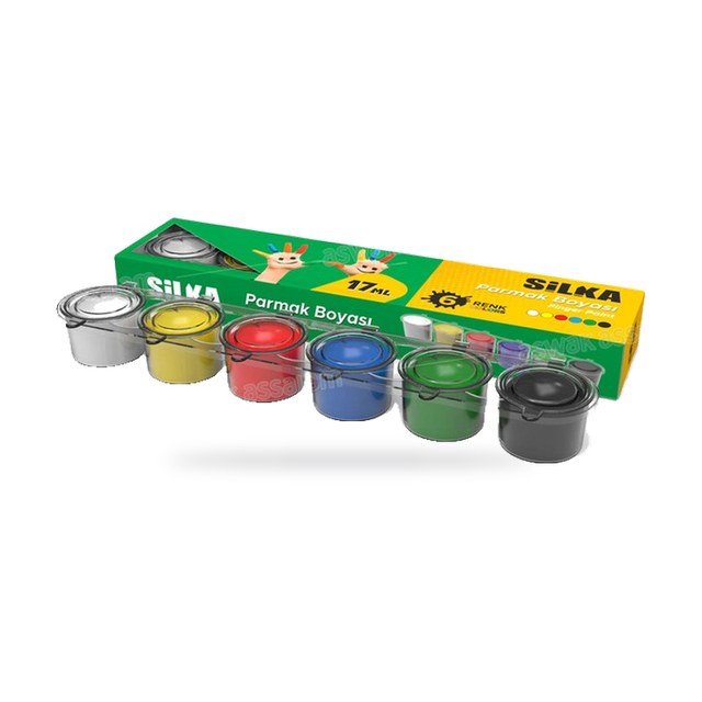 ENSEMBLE DE PEINTURE AUX DOIGTS 6 COULEURS 17ML SILKA
