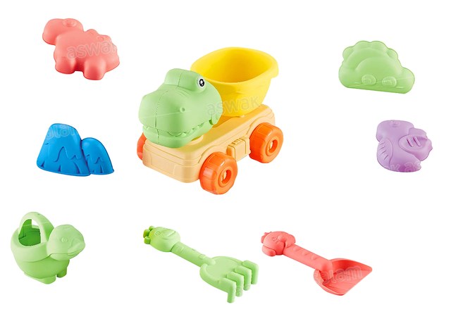 ENSEMBLE JOUETS DE PLAGE CAMION CROCODILE 8 PIECES