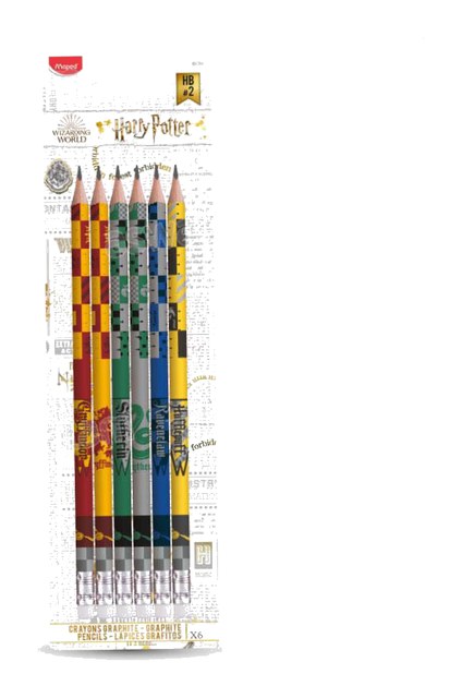 LOT DE 6 CRAYONS A PAPIER GRAPHITE AVEC EMBOUT GOMME HARRY POTTER MAPED