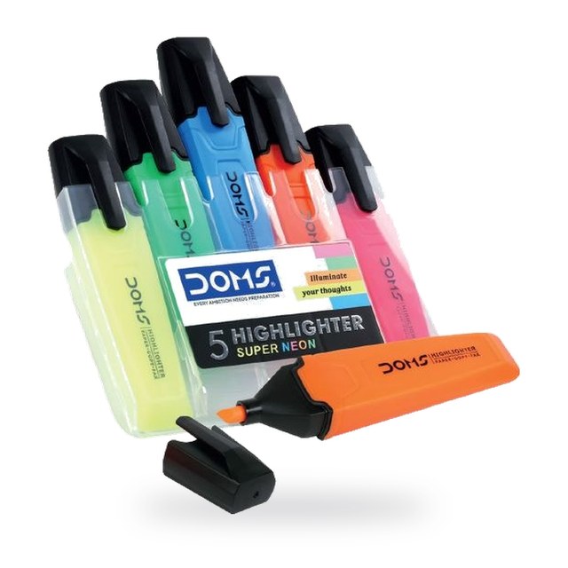 Pack de 5 surligneurs diverses couleurs – DOMS