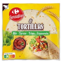 8 tortillas de blé Carrefour 320g mm
