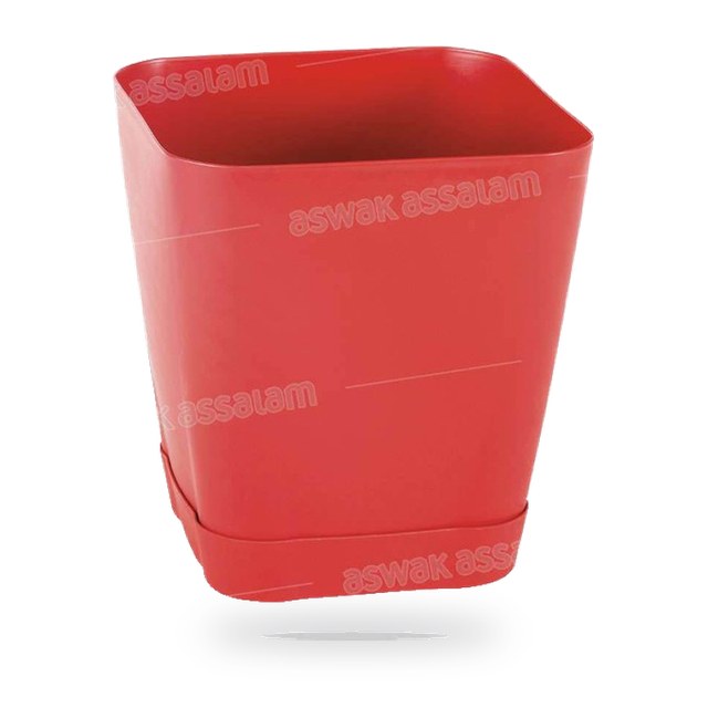 POT DE FLEURS AVEC SOUCOUPE 8,8L ROUGE GAMME SAFIR