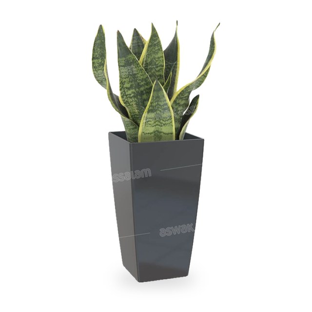 POT DE FLEURS CARRE 25CM ANTHRACITE PISA