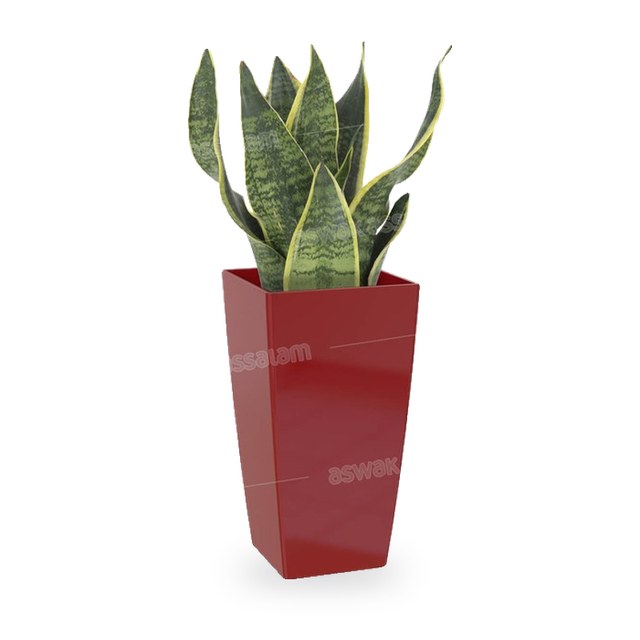 POT DE FLEURS CARRE 25CM ROUGE PISA