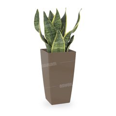 POT DE FLEURS CARRE 25CM TAUPE PISA