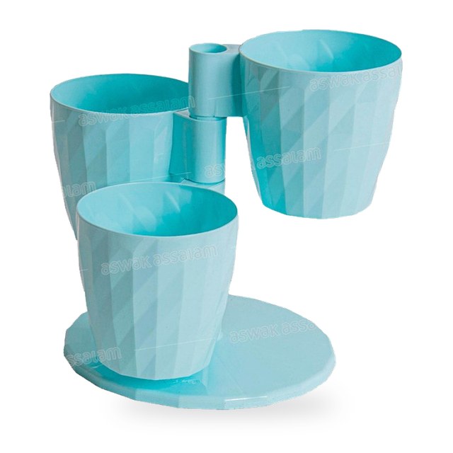 SET DE 3 POTS DE FLEURS BLEU CIEL 24*27*24CM