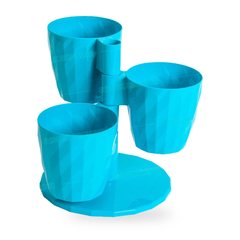 SET DE 3 POTS DE FLEURS TURQUOISE 24*27*24CM