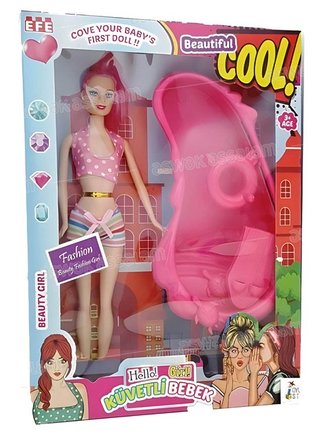 SET POUPEE + PISCINE + ACCESSOIRES 32*24CM