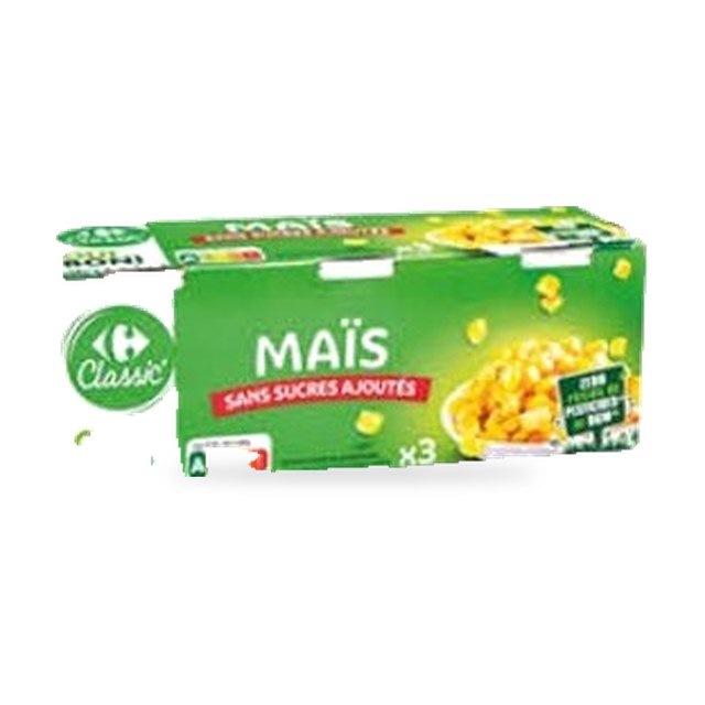 Maïs sans sucres ajoutés Carrefour 140g x 3