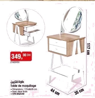 Table de maquillage Ofis Bazaar – 117x44x35 cm