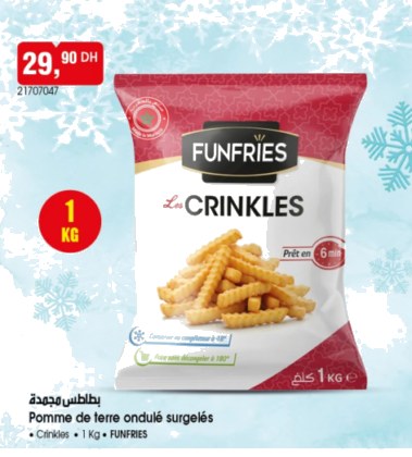 Pomme de terre ondulé surgelés – 1kg