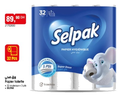 Papier toilette Selpak – 32 rouleaux