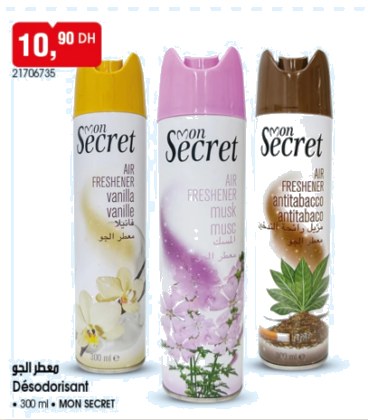 Déodorisant spray Mon Secret – 300ml