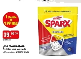 Pastilles lave vaisselle Asperox Sparx – 20 capsules