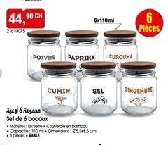 Boîtes à épices – Lot de 6