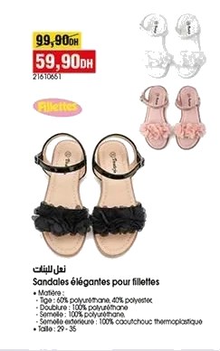 Sandales élégantes pour fillettes – Taille 29-35